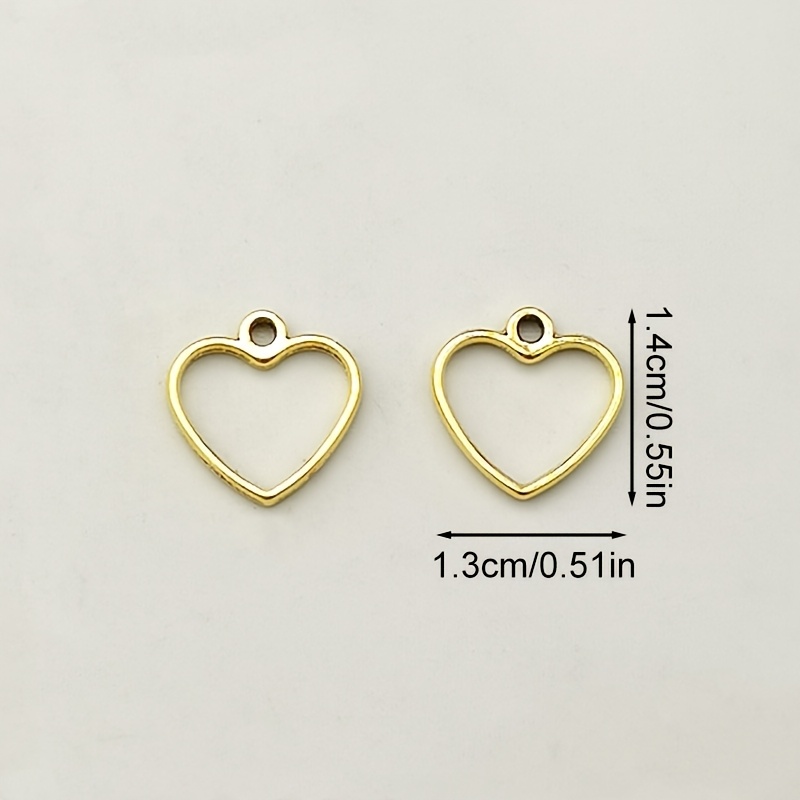 51pcs Small Heart Charm Pendants for Handmade Jewellery